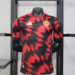 Player Version 2025/26 Manchester United Black & Red Thailand Soccer Training Jerseys-888