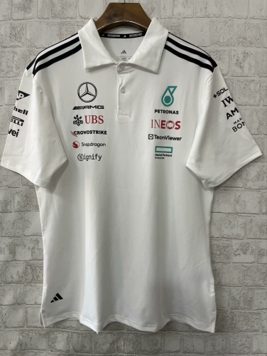 2025 Mercedes Benz White Formula One Racing Shirts-805