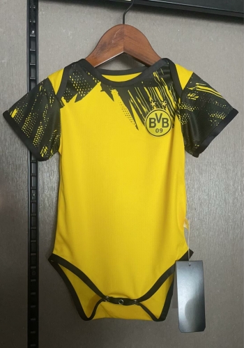 (Size 9-12) 2025/26 Borussia Dortumund Home Yellow & Black Baby Soccer Uniform-308