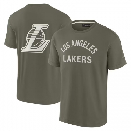 2025 Season NBA Los Angeles Lakers Army Green T-Shirts-308