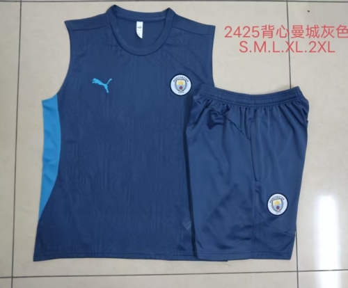 2024/25 Manchester City Blue Thailand Tracksuit Uniform Vest-815