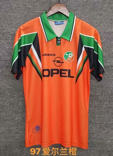 1997 Retro Version Ireland Away Orange Thailand Soccer Jersey AAA-709