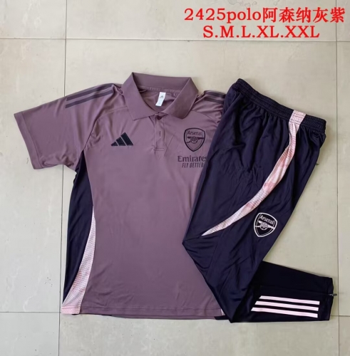 2024/25 Arsenal Purple & Gray Thailand Polo Uniform-815