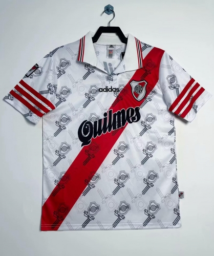 96-97 Retro Version CA River Plate Home White Thailand Soccer Jersey AAA-709/811