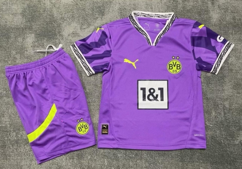 Kids 2025/26 Borussia Dortumund Goalkeeper Purple Kids/Youth Soccer Uniform-SKE/507