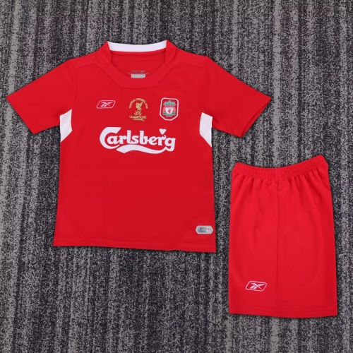 04-05 Retro Version Liverpool Home Red Youth/Kids Soccer Uniform-1040/516/811