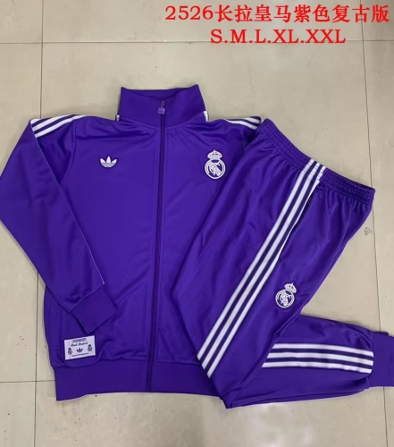 2025/26 Retro Real Madrid Purple Thailand Jacket Uniform-815