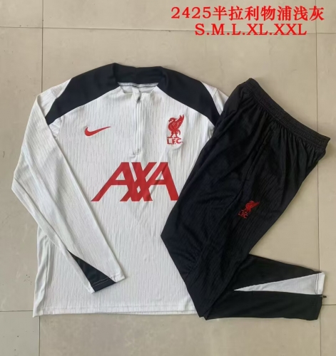 2024/25 Liverpool Light Gray Soccer Tracksuit Uniform-815