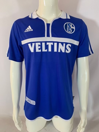 00/02 Retro Version Schalke 04 Home Blue Thailand Soccer Jersey AAA-503