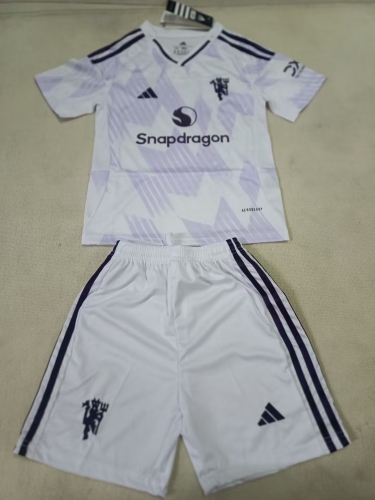 Kids 2025/26 Manchester United Away White Kids/Youth Soccer Uniform-507