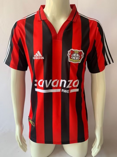 00/01 Retro Version Bayer 04 Leverkusen Home Red & Black Thailand Soccer Jersey AAA-503