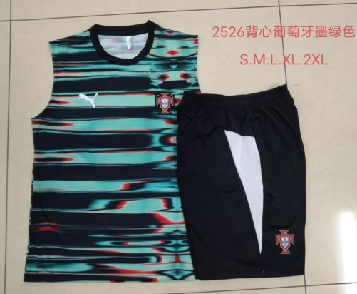 2025/26 Portugal Black & Green Thailand Soccer Tracksuit Uniform-815