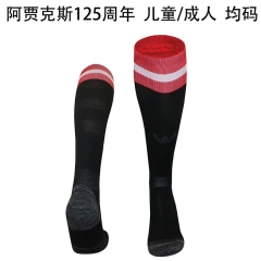 125th Adult & Kids 2025/26 Ajax Black Thailand Soccer Socks