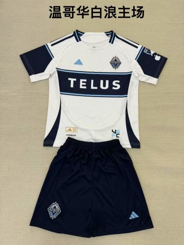 Kids 2025/26 Vancouver Whitecaps FC Home White Kids/Youth Soccer Uniform-208