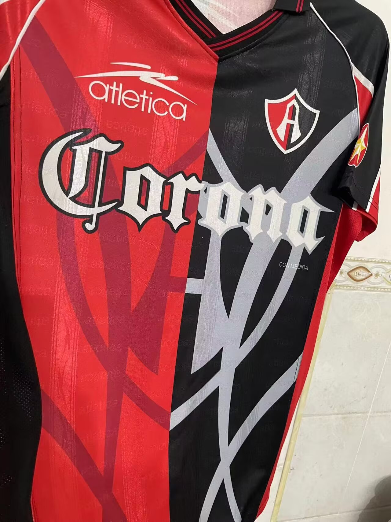 98 99 Retro Version Atlas FC Home Red Black Thailand Soccer Jersey 98-99-retro-version-atlas-fc-home-red-black-thailand-soccer-jersey