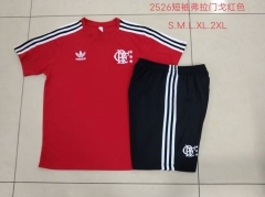 2025/26 Retro Flamengo Red Shorts-Sleeve Soccer Tracksuit Uniform-815