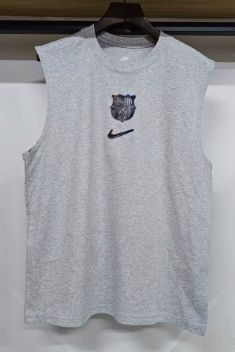2025 Barcelona Gray Soccer Cotton Vest-308