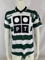 00/01 Retro Version Sporting Lisbon Home Green& White Thailand Soccer Jersey AAA-503