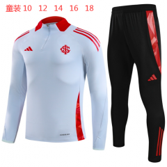 Kids 2025/26 Brazil SC Internacional Gray Kids/Youth Soccer Tracksuit Uniform-GDP