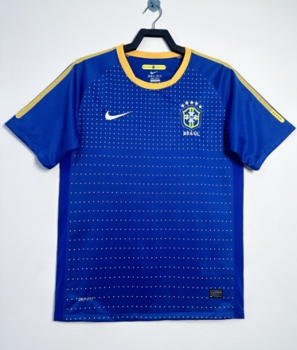 10 Retro Version Brazil Away Blue Thailand Soccer Jersey AAA-601/905/811