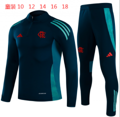 Kids 2025/26 CR Flamengo Cyan Kids/Youth Soccer Tracksuit Uniform-GDP