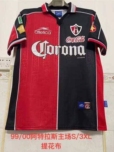 99/00 Retro Version Atlas FC Home Red & Black Thailand Soccer Jersey AAA-2041