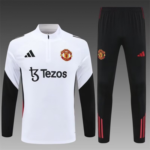 2025/26 Manchester United White Thailand Tracksuit Uniform-801