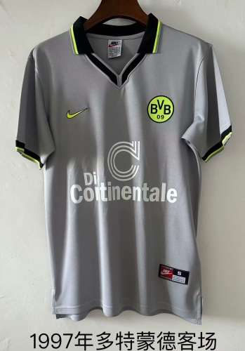 1997/98 Retro Version Borussia Dortmund Away Gray Thailand Soccer Jersey AAA-709