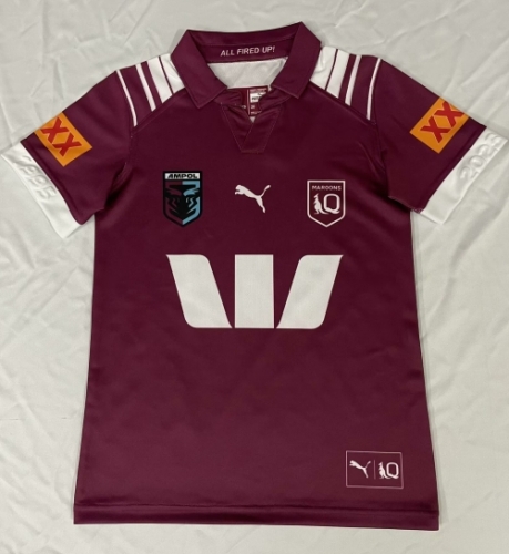 Kids 2025 Maru Home Red Thailand Rugby Jersey-805