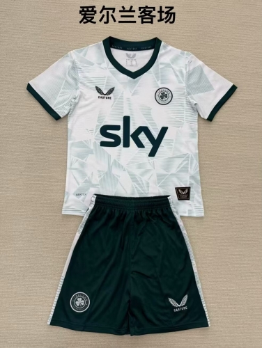 2025/26 Ireland Away White Kids/Youth Thailand Soccer Uniform-208