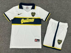 Kids 1996/97 Retro Version BOCA Juniors Away White Kids/Youth Soccer Uniform-1040