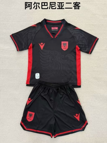 Kids 2025/26 Albania 2nd Away Black Kids/Youth Soccer Uniform-208