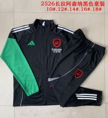 Kids 2025-26 Arsenal Black Kids/Youth Soccer Jacket Uniform-815