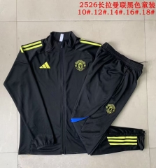 Kids 2025/26 Manchester United Black Kids/Youth Jacket Uniform-815