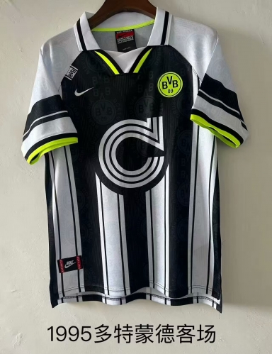 1995 Retro Version Borussia Dortmund Away Black & Gray Thailand Soccer Jersey AAA-709
