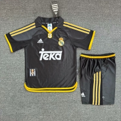 Kids 00-01 Retro Version Real Madrid Black Kids/youth Soccer Uniform-1040/811