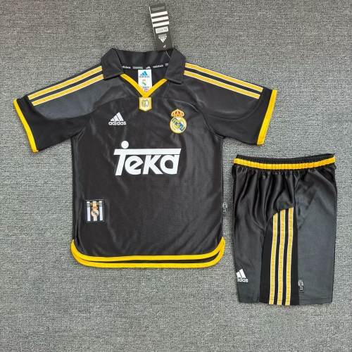 Kids 00-01 Retro Version Real Madrid Black Kids/youth Soccer Uniform-1040/811