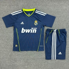 Kids 10-11 Retro Version Real Madrid Away Royal Blue Kids/youth Soccer Uniform-811