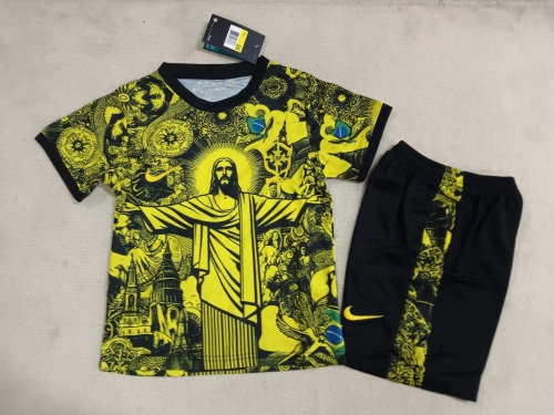 Kids 2024/25 Special Version Brazil Black & Yellow Kids/Youth Soccer Uniform-507/522