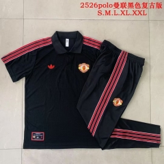 2025/26 Retro Manchester United Black Thailand Polo Uniform-815