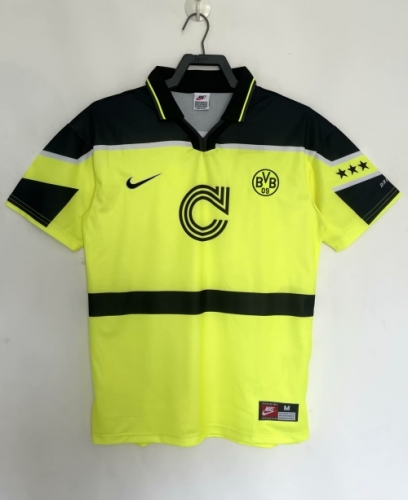 1996/97 Retro Version Borussia Dortmund Home Yellow Thailand Soccer Jersey AAA-811