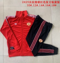 Kids 2025/26 Retro Manchester United Red Kids/Youth Jacket Uniform-815
