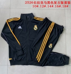 Kids 2025/26 Retro Real Madrid Black Kids/Youth Thailand Jacket Uniform-815