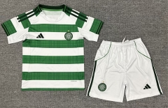 Kids 2025/26 Celtic Home White & Green Kids/Youth Soccer Uniform-522