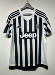 15-16 Retro Version Juventus Home Black & White Thailand Soccer Jersey AAA-301