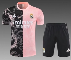 2025/26 Real Madrid Black & Pink Soccer Tracksuit Uniform-801