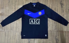 09/10 Retro Version Manchester United Away Black LS Thailand Soccer Jersey AAA-601