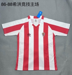 86/88 Retro Version Sporting de Gijón Home Red & White Thailand Soccer Jersey AAA-709