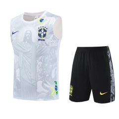 2025/26 Brazil White Thailand Soccer Training Vest Set-418