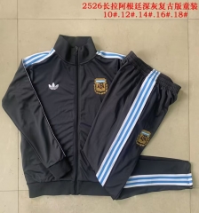 Kids 2025/26 Retro Argentina Dark Gray Kids/Youth Jacket Unifom-815